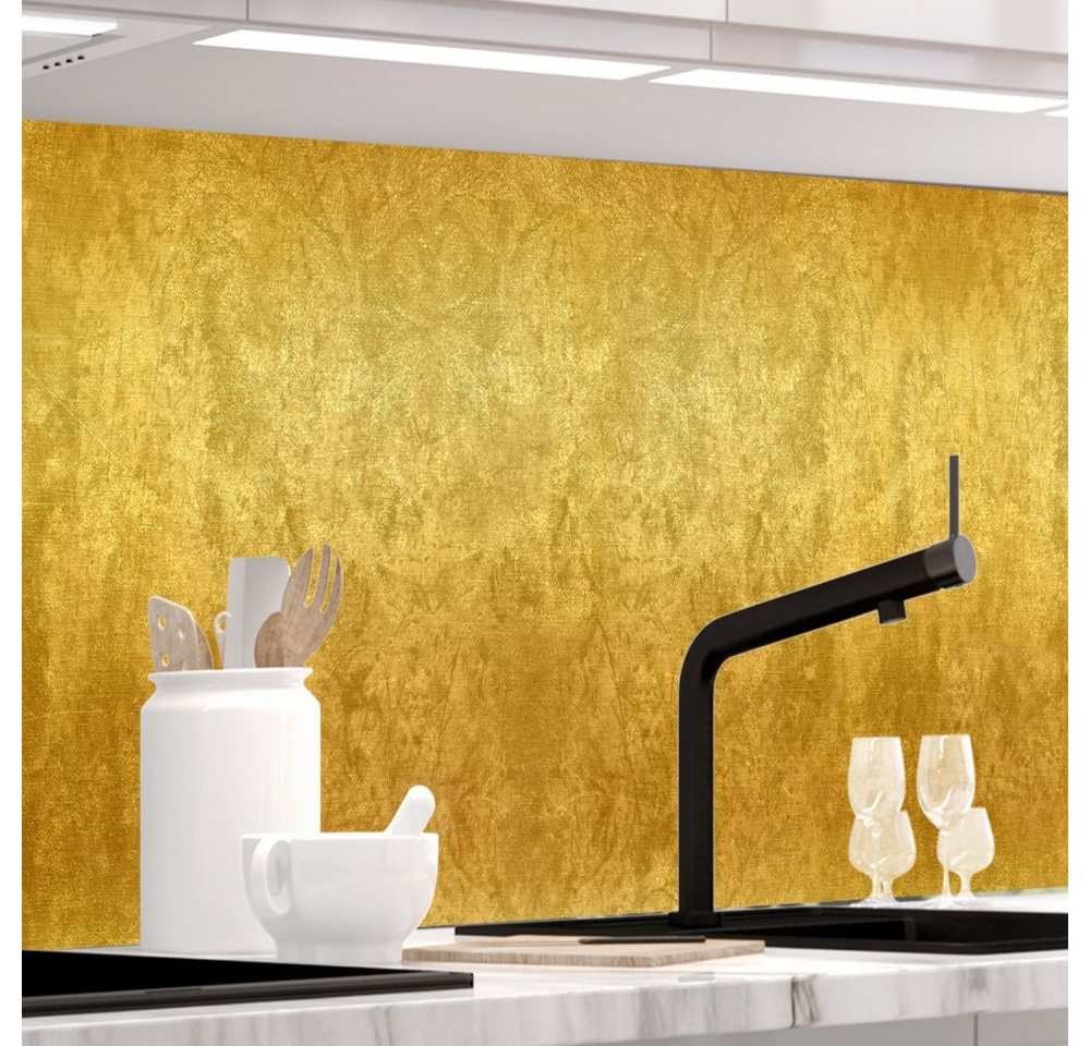 Stickerprofis Küchenrückwand ABSTRAKTES GOLD, (Premium), 1,5mm, selbstklebend, hält auf besonders vielen Öberflächen von Stickerprofis