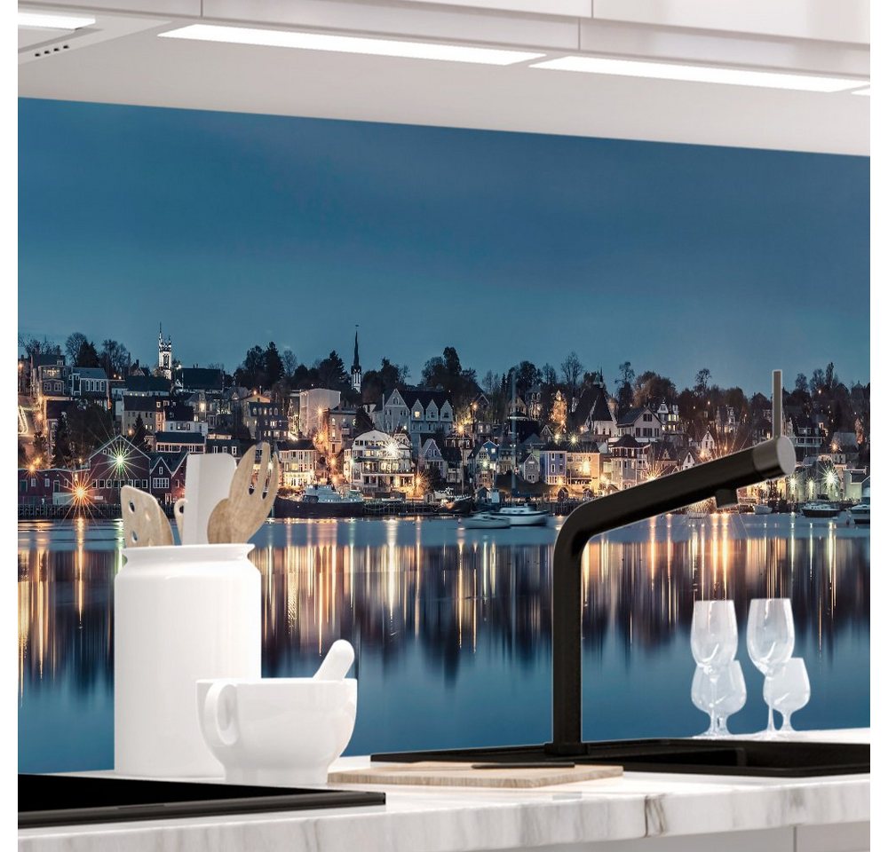 Stickerprofis Küchenrückwand HAFEN IN DÄNEMARK, (Premium), 1,5mm, selbstklebend, hält auf besonders vielen Öberflächen von Stickerprofis