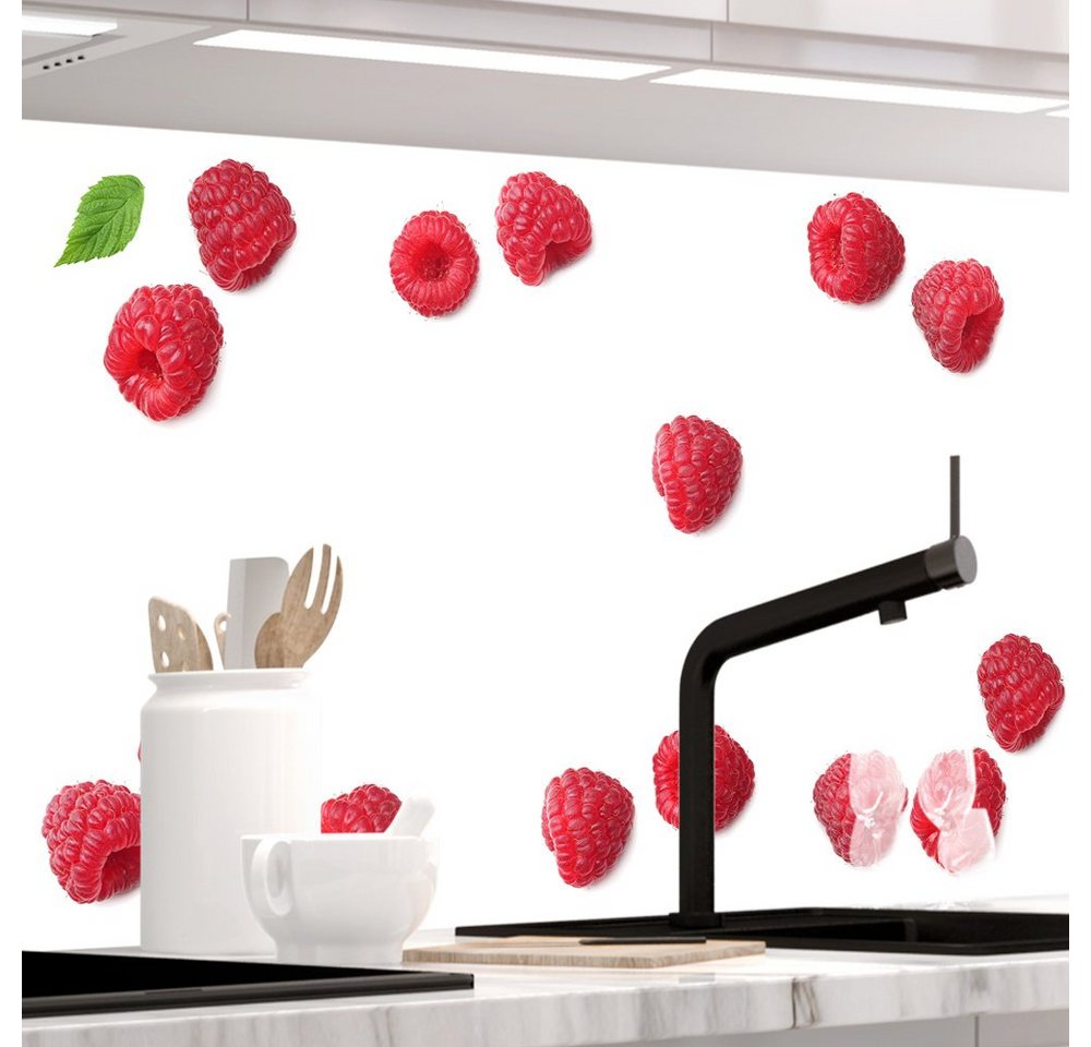 Stickerprofis Küchenrückwand HIMBEEREN, (Premium), 1,5mm, selbstklebend, hält auf besonders vielen Öberflächen von Stickerprofis