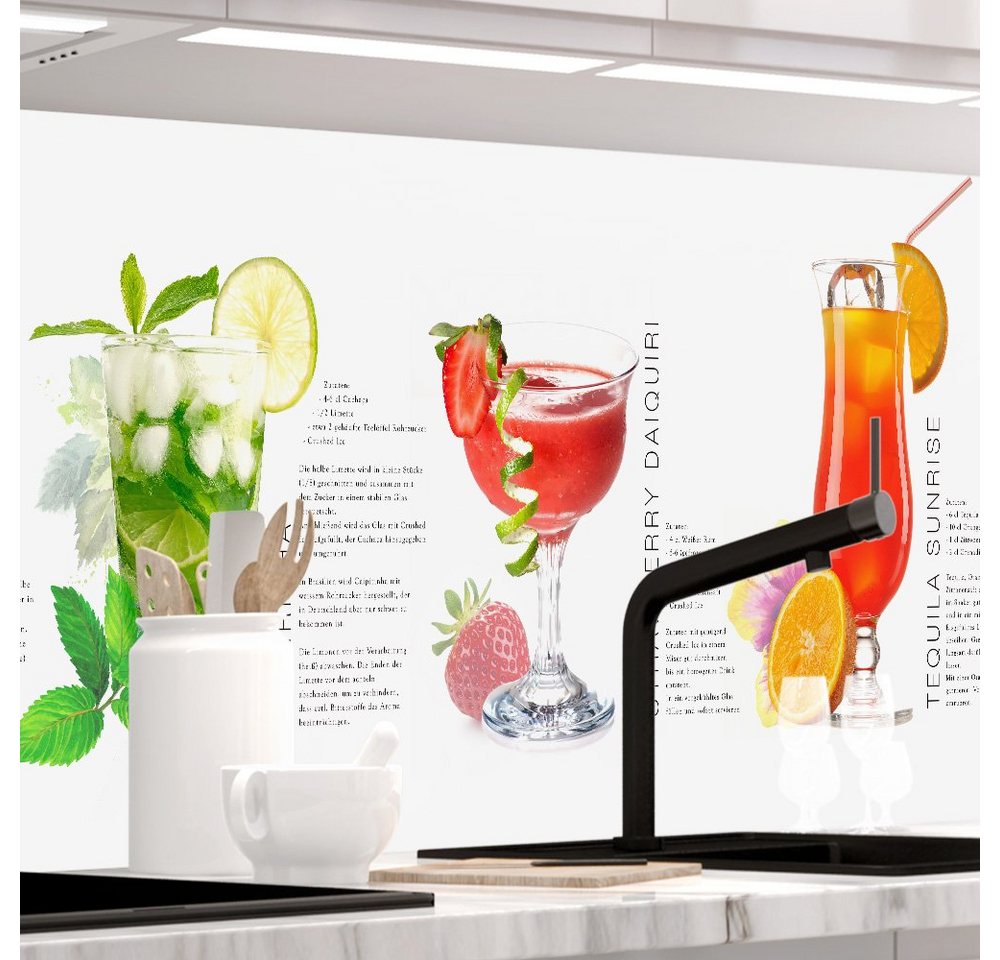 Stickerprofis Küchenrückwand SUMMER DRINKS, (Premium), 1,5mm, selbstklebend, hält auf besonders vielen Öberflächen von Stickerprofis