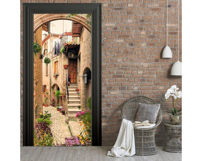 Stickerprofis Türtapete ROMANTISCHE GASSE, Premiumklasse, selbstklebend Stickerprofis Türtapete ROMANTISCHE GASSE, Premiumklasse, selbstklebend von Stickerprofis