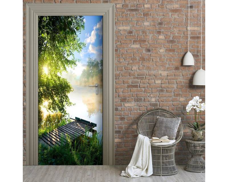 Stickerprofis Türtapete STEG AM SEE, Premiumklasse, selbstklebend von Stickerprofis