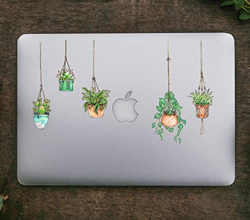 Neu Gestaltung - Fünfer-Set Sticker/Aufkleber mit gezeichneten Hängepflanzen-Motiven - Laptop Sticker - Kühlschrank-Sticker - Laptop Aufkleber - Macbook Sticker - Coole Sachen von Stickers4