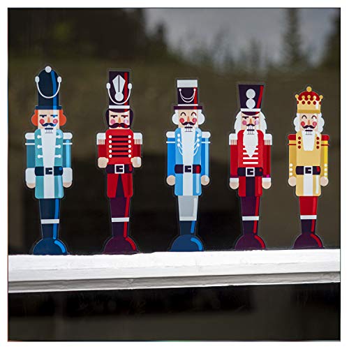 Nussknacker Figur Fensterbilder Weihnachten Selbstklebend - 5 Klein Soldaten Weihnachten Aufkleber von Stickers4