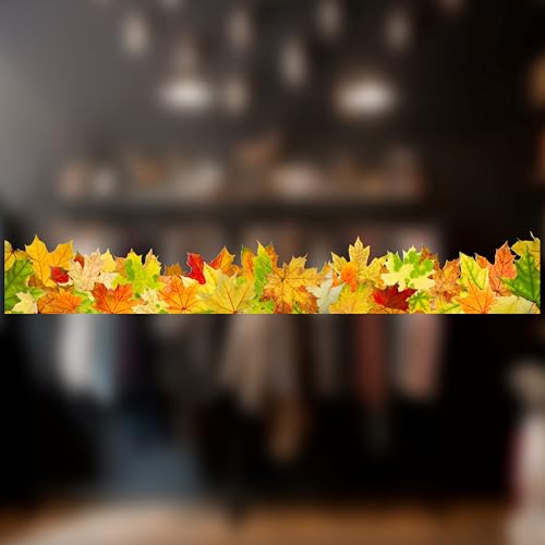 Herbstliche Aufkleber in Farbe in buntem Blätter-Design. Fenster-Aufkleber von Stickers4., Border Herbstliche Aufkleber in Farbe in buntem Blätter-Design. Fenster-Aufkleber von Stickers4., Border von Stickers4