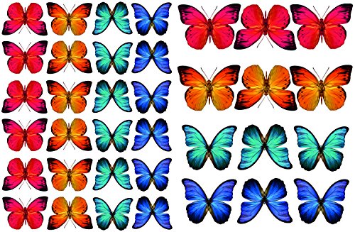 Stickers4 Schmetterlings- Fensteraufkleber zum Schutz gegen Vogelschlag - 36 schöne Schmetterlings- Glasaufkleber, doppelseitig und selbstklebend zum Schutz gegen Vogelkollisionen von Stickers4