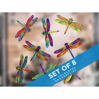 8 Wunderschöne Doppelseitige Libellen-Fensteraufkleber - Antikollisions-Fensteraufkleber, Um Vogelschläge Zu Verhindern von Stickers4dotcom