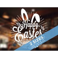 Frohe Ostern Mit Hasenohren, Blumen & Eiern Fensteraufkleber Für Geschäfte, Unternehmen Und Privathaushalte, Einfach Anzubringen Wiederverwendbar Frohe Ostern Mit Hasenohren, Blumen & Eiern Fensteraufkleber Für Geschäfte, Unternehmen Und Privathaushalte, Einfach Anzubringen Wiederverwendbar von Stickers4dotcom