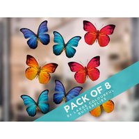 Große Schöne Bunte Schmetterlinge Fensteraufkleber - Antikollisions-Fensteraufkleber Helfen, Vogelschläge Zu Verhindern von Stickers4dotcom