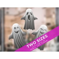 Gruselige Halloween-Geister-Fensteraufkleber - Doppelseitige Halloween-Schaufensterdekoration, Set Mit 3 Wiederverwendbaren Aufklebern Ohne Klebstoff von Stickers4dotcom