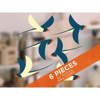 I Like Birds - Schwalben Fliegende Fenstersticker Set Mit 6 Dekorativen Glasbildern. Vogelschutz Fensterbilder von Stickers4dotcom