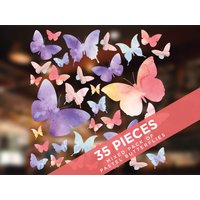 Pastell-Schmetterlinge, Doppelseitige Fensteraufkleber - 35 Stück von Stickers4dotcom