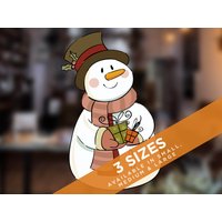 Vintage Schneemann Weihnachten Fenster Aufkleber/Aufkleber von Stickers4dotcom