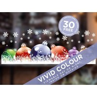 Vollfarbige Fensterbordüre Mit Schneeflocken Und 30 Kostenlosen - Wiederverwendbare Doppelseitige Weihnachtsfensterdekoration 1, 2 M X 300 Mm von Stickers4dotcom