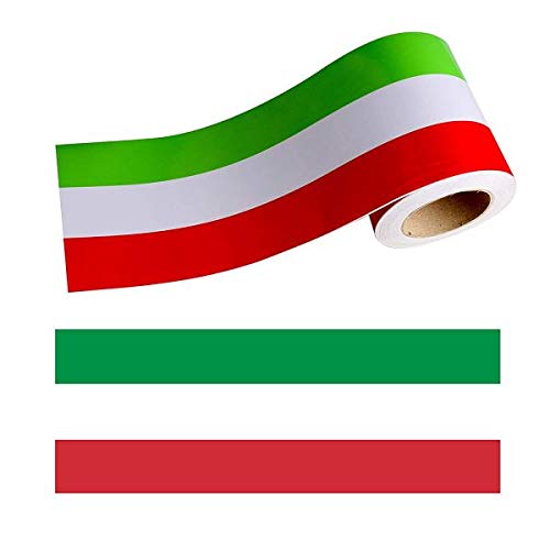 StickersLAb - Klebeband Tricolore Flagge Italien gestreift in 5 Größen (10 cm, Länge - 1 Meter) von StickersLab