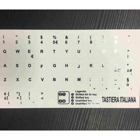 StickersLab - Aufkleber Buchstaben Italienisch weiß Hintergrund schwarze Buchstaben Netbook Ultrabook 9,6 x 11,5 mm StickersLab - Aufkleber Buchstaben Italienisch weiß Hintergrund schwarze Buchstaben Netbook Ultrabook 9,6 x 11,5 mm von StickersLab