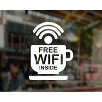 Free Wlan Innerhalb Vinyl Aufkleber - Cafe, Restaurant Fenster von StickersOnlineUK
