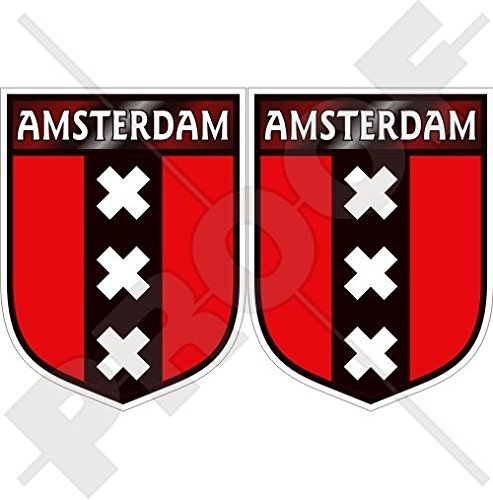 AMSTERDAM Schild Niederlande Holland Niederländisch, Nederland 75mm Auto & Motorrad Aufkleber, x2 Vinyl Stickers von StickersWorld