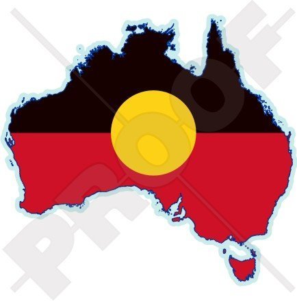 AUSTRALIEN ABORIGINAL Karte-Flagge australisch 109mm Auto & Motorrad Aufkleber, Vinyl Sticker von StickersWorld