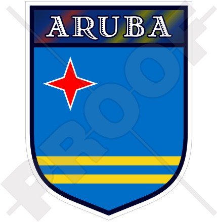 Aruba Aruba-Karibik Shield 100 mm (10,2 cm) Vinyl Bumper Aufkleber, Aufkleber von StickersWorld