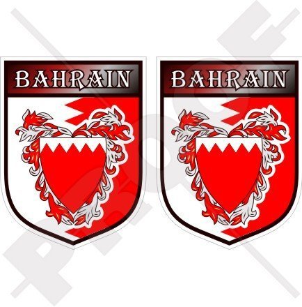 BAHRAIN Bahraini Schild Arabisch 75mm Auto & Motorrad Aufkleber, x2 Vinyl Stickers von StickersWorld