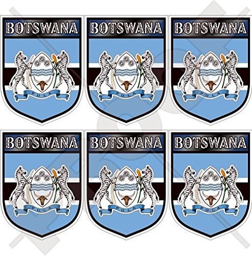 BOTSWANA Schild Südliches Afrika Botswanischen 40mm Mobile, Handy Vinyl Mini Aufkleber, x6 Stickers von StickersWorld