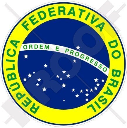 BRASILIEN Brasilianisches Nationales Siegel Brasil 90mm Auto & Motorrad Aufkleber, Vinyl Sticker von StickersWorld