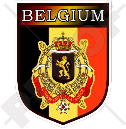 Belgien Belgien Belgique België Shield 100 mm (10,2 cm) Vinyl Bumper Aufkleber, Aufkleber von StickersWorld