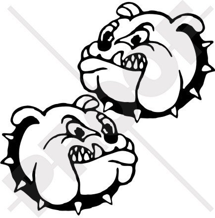 Bulldog Angry Hund 12,7 cm (125 mm) Bumper Sticker, Aufkleber Vinyl X2–22 Farben zur Auswahl von StickersWorld