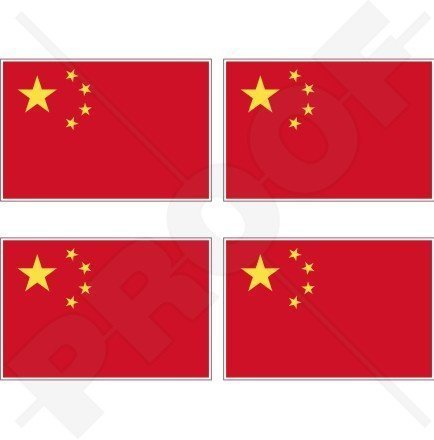 CHINA Chinesische Flagge Volksrepublik China 50mm Auto & Motorrad Aufkleber, x4 Vinyl Stickers von StickersWorld