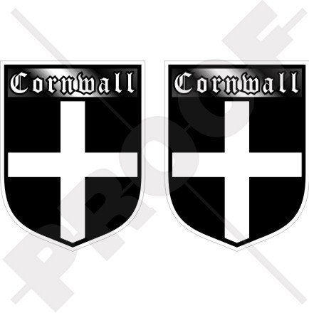 CORNWALL, Cornish County, England Britisches Schild UK Großbritannien 75mm Auto & Motorrad Aufkleber, x2 Vinyl Stickers von StickersWorld