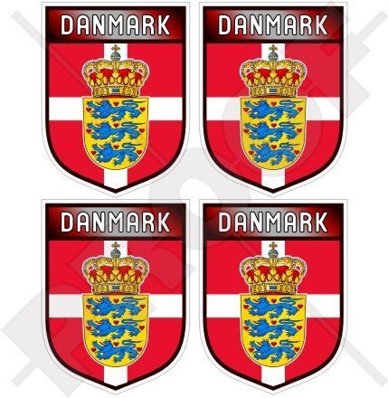 DÄNEMARK Dänisches Schild Dänemark 50mm Auto & Motorrad Aufkleber, x4 Vinyl Stickers von StickersWorld