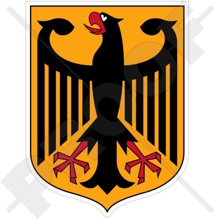 DEUTSCHLAND Deutsches Wappen Abzeichen Kamm DEUTSCHLAND 95mm Auto & Motorrad Aufkleber, Vinyl Sticker von StickersWorld