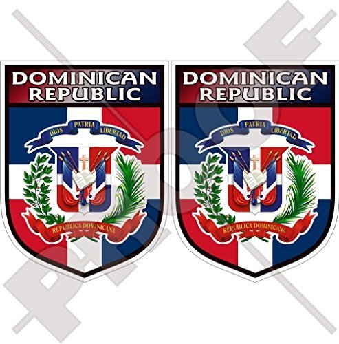 DOMINIKANISCHE REPUBLIK Schild Dominikanische Republik 75mm Auto & Motorrad Aufkleber, x2 Vinyl Stickers von StickersWorld
