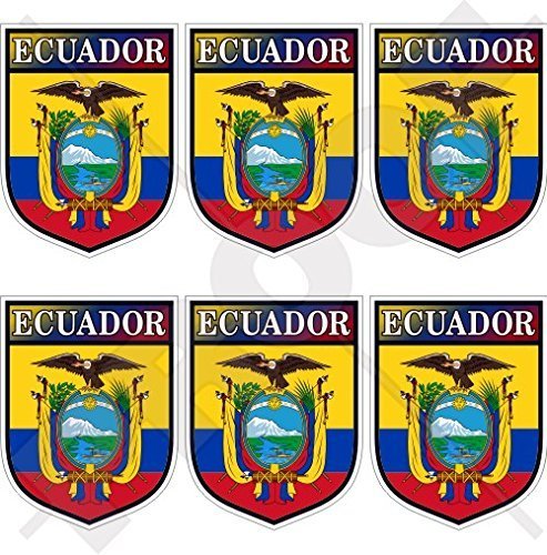 ECUADOR Ecuadorianisches Schild, Südamerika 40mm Mobile, Handy Vinyl Mini Aufkleber, x6 Stickers von StickersWorld