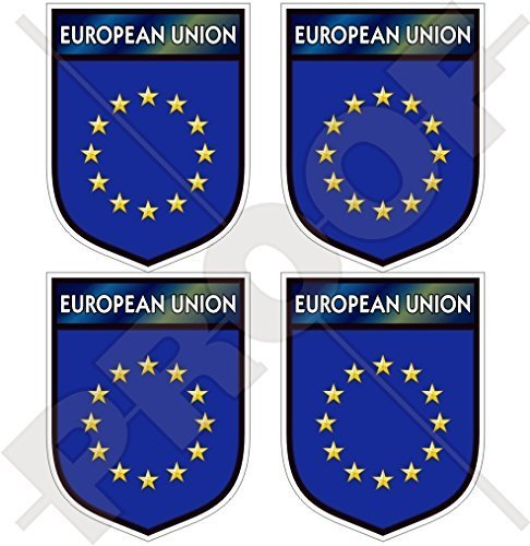 EUROPA Europäische Union Schild EU 50mm Auto & Motorrad Aufkleber, x4 Vinyl Stickers von StickersWorld