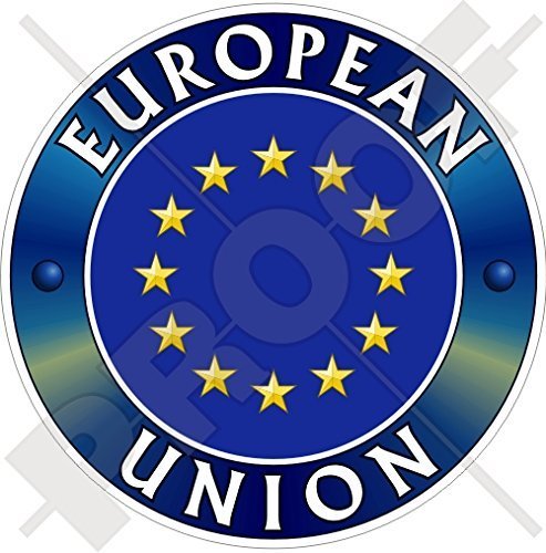 Europa EUROPÄISCHE UNION Flagge Abzeichen EU 100mm Auto & Motorrad Aufkleber, Vinyl Sticker von StickersWorld
