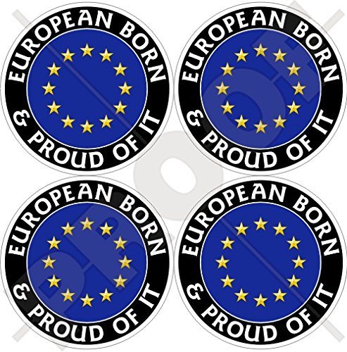 Europa EUROPÄISCHEN UNION Born & Stolz EU 50 mm (5,1 cm) Vinyl bumper-helmet Sticker, Aufkleber X4 von StickersWorld