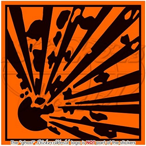 Warnschild mit explosiver Explosionsgefahr, 100 mm, Vinyl-Aufkleber, Aufkleber von StickersWorld