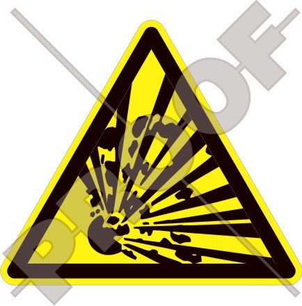Explosives Warnschild Explosionsgefahr 100 mm Vinyl-Aufkleber von StickersWorld