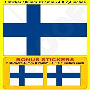 FINNLAND Finnische Staats Flagge, SUOMI 100mm Auto & Motorrad Aufkleber, Vinyl Sticker x1+2 BONUS von StickersWorld