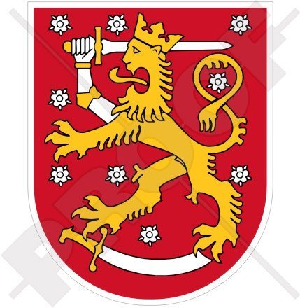 FINNLAND Finnisches Wappen Abzeichen Kamm SUOMI 100mm Auto & Motorrad Aufkleber, Vinyl Sticker von StickersWorld