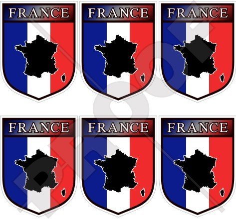 FRANKREICH Französischer Schild République Française 40mm Mobile, Handy Vinyl Mini Aufkleber, x6 Stickers von StickersWorld