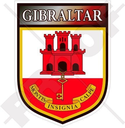 GIBRALTAR Gibraltarisches Schild 100mm Auto & Motorrad Aufkleber, Vinyl Sticker von StickersWorld