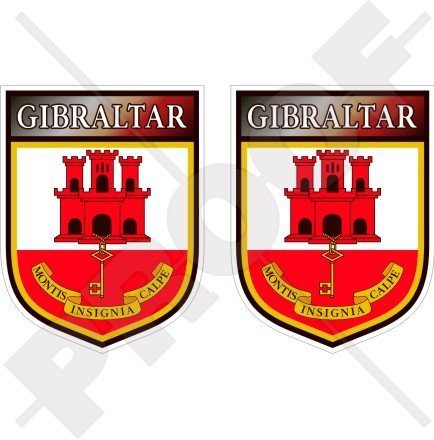 GIBRALTAR Gibraltarisches Schild 75mm Auto & Motorrad Aufkleber, x2 Vinyl Stickers von StickersWorld