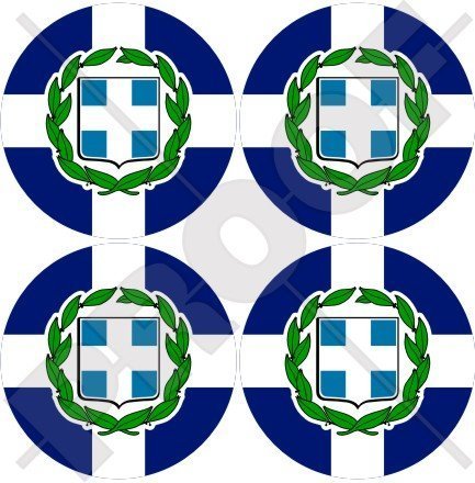 GRIECHENLAND Griechisch Griechisch, Hellas 50mm Auto & Motorrad Aufkleber, x4 Vinyl Stickers von StickersWorld