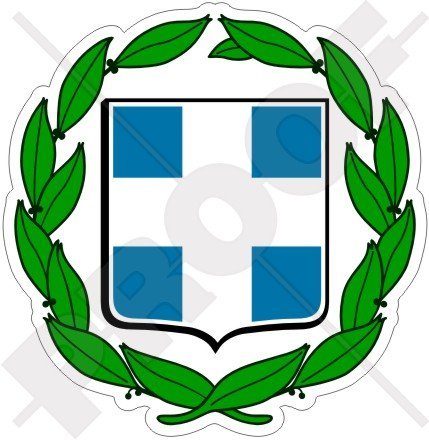 GRIECHENLAND Griechisches Wappen Abzeichen Kamm Hellas Hellenisch 97mm Auto & Motorrad Aufkleber, Vinyl Sticker von StickersWorld