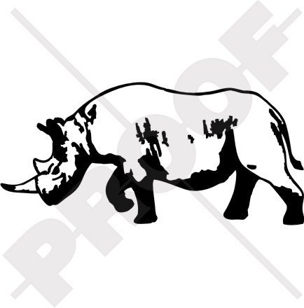 Gefährliche Rhino Nashorn 17,8 cm (180 mm) Vinyl Bumper Aufkleber, Aufkleber – 22 Farben zur Auswahl von StickersWorld