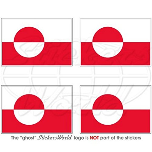 Grönland Flagge Dänemark Arctic 5,1 cm (50 mm) Vinyl bumper-helmet Sticker, Aufkleber X4 von StickersWorld