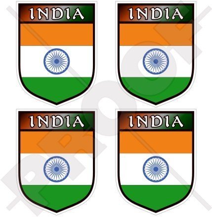 INDIEN Indischer Ashoka Chakra Schild 50mm Auto & Motorrad Aufkleber, x4 Vinyl Stickers von StickersWorld